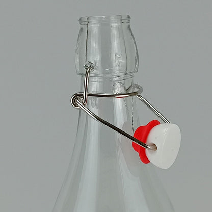 Garrafa de Vidro Home&Co 1L com Trava na Tampa Transparente 32x8cm