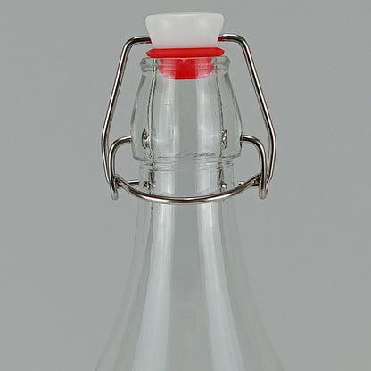 Garrafa de Vidro Home&Co 1L com Trava na Tampa Transparente 32x8cm