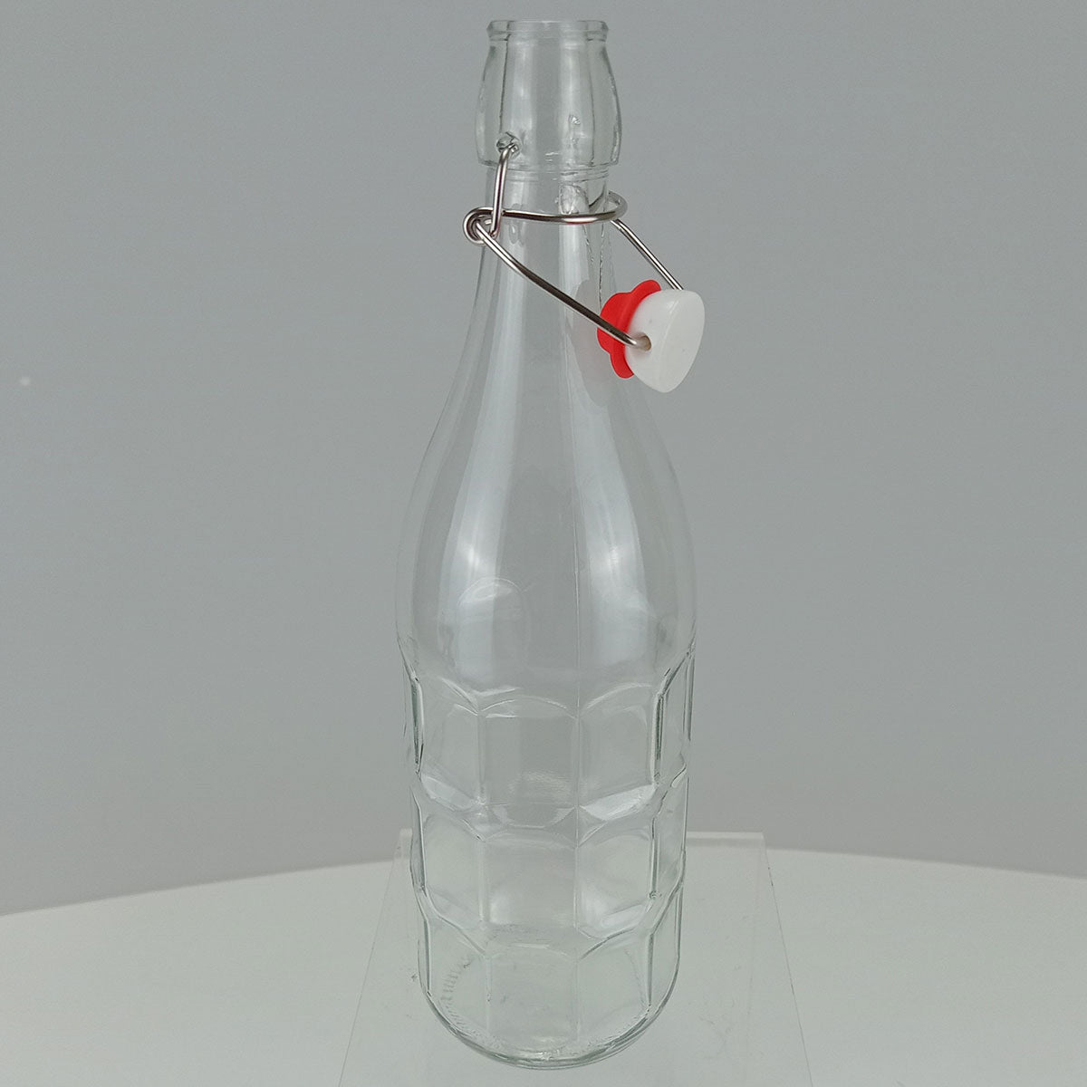 Garrafa de Vidro Home&Co 1L com Trava na Tampa Transparente 32x8cm