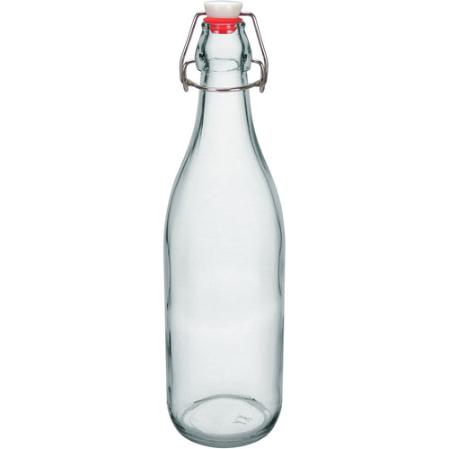 Garrafa de Vidro Home&Co 1L com Tampa Trava Transparente 32x8x8cm