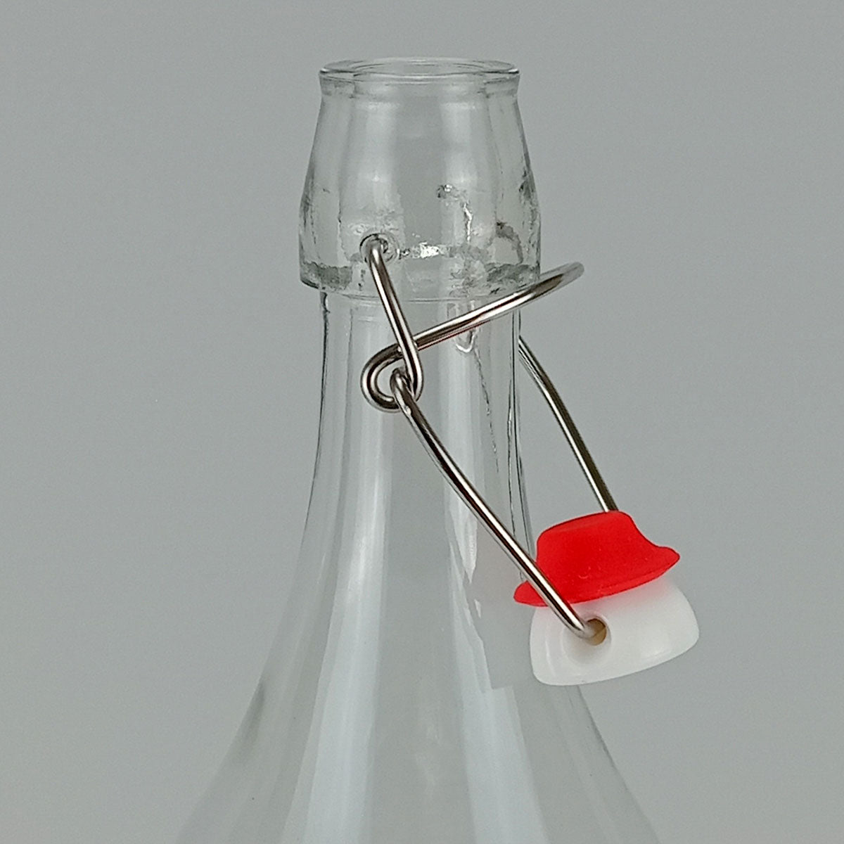 Garrafa de Vidro Home&Co 1L com Trava na Tampa Transparente 29x9x9cm