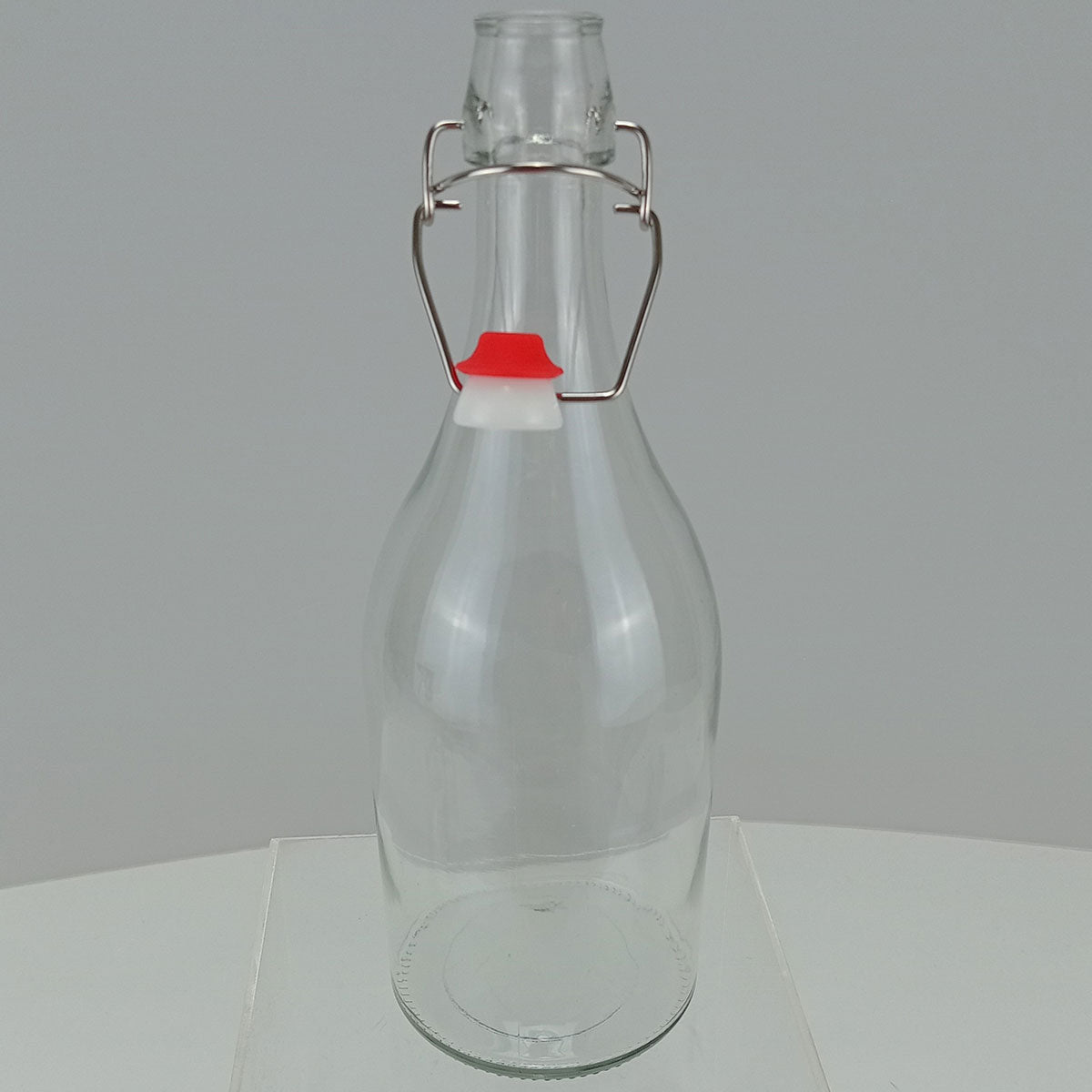 Garrafa de Vidro Home&Co 1L com Trava na Tampa Transparente 29x9x9cm