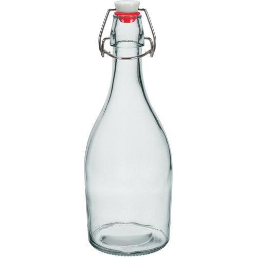 Garrafa de Vidro 500ml Home&Co Transparente com Trava na Tampa