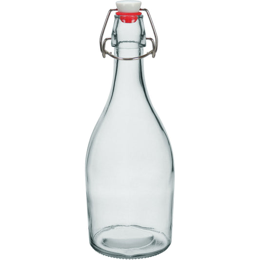 Garrafa de Vidro 500ml Home&Co Transparente com Trava na Tampa