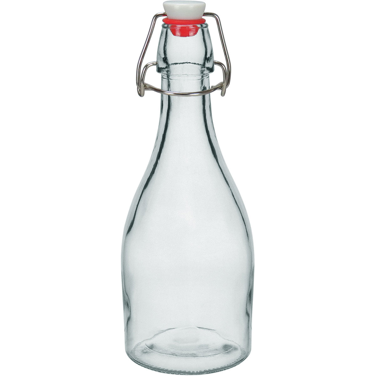 Garrafa de Vidro 350ml Home&Co com Trava na Tampa Transparente