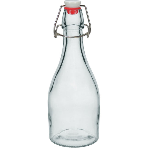 Garrafa de Vidro 350ml Home&Co com Trava na Tampa Transparente