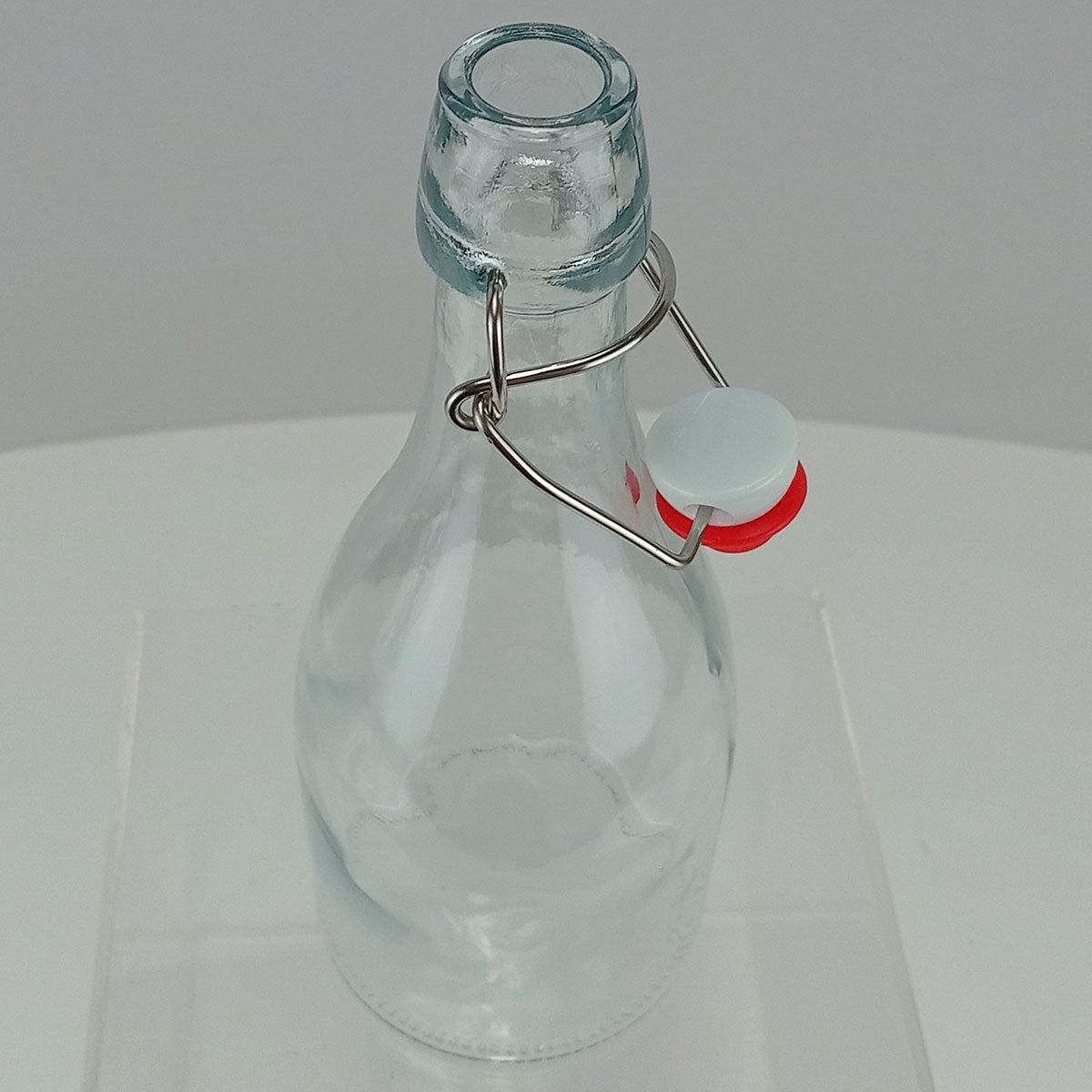 Garrafa de Vidro 350ml Home&Co com Trava na Tampa Transparente