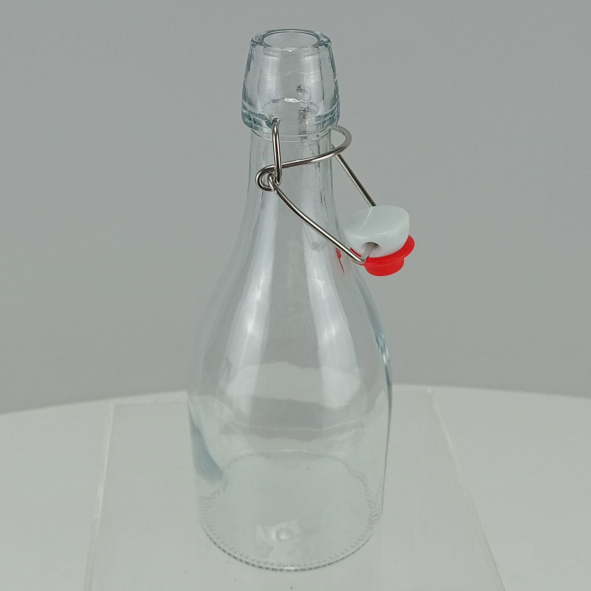 Garrafa de Vidro 350ml Home&Co com Trava na Tampa Transparente