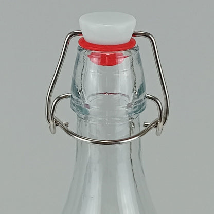 Garrafa de Vidro 350ml Home&Co com Trava na Tampa Transparente