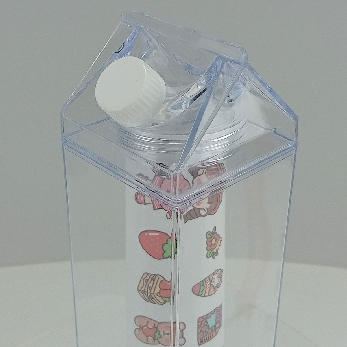 Garrafa de Acrílico Transparente Home&Co 500ml com 2 Tampas 20x6cm