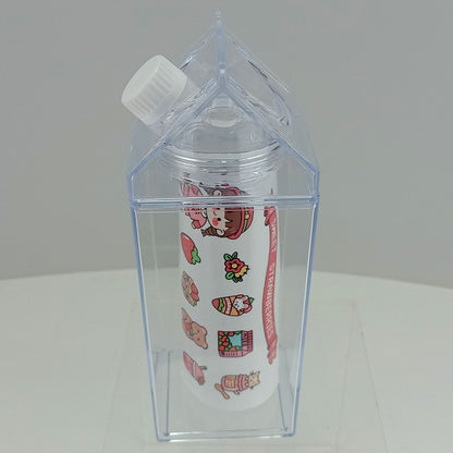 Garrafa de Acrílico Transparente Home&Co 500ml com 2 Tampas 20x6cm