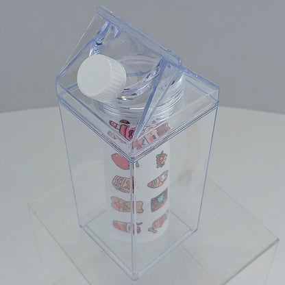 Garrafa de Leite 750ml Home&Co Acrílico Transparente com 2 Tampas