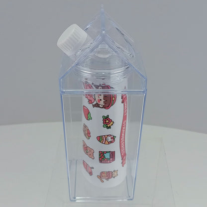 Garrafa de Leite 750ml Home&Co Acrílico Transparente com 2 Tampas