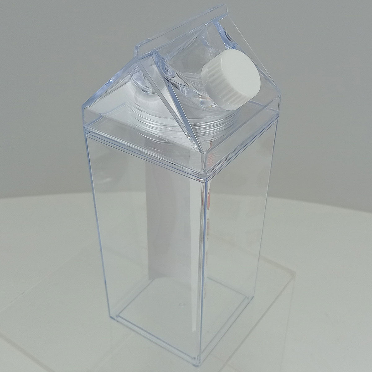 Garrafa de Leite 750ml Home&Co Acrílico Transparente com 2 Tampas