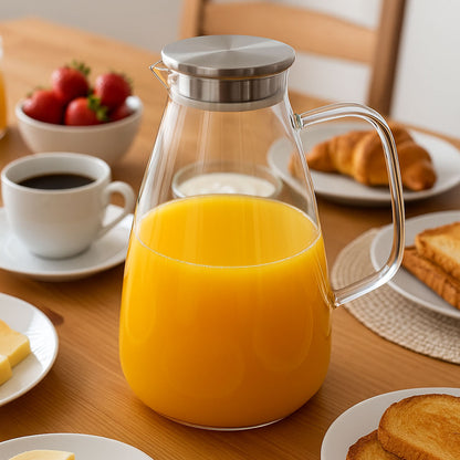 Jarra de Vidro Borossilicato 3,5L Home&Co com Tampa Inox Transparente