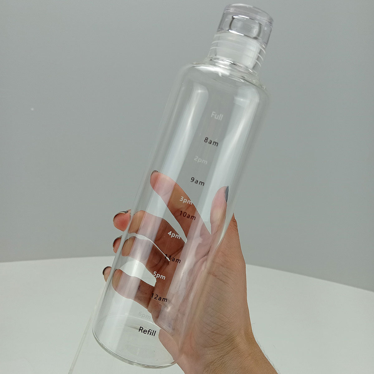 Garrafa de Vidro Borossilicato Home&Co 500ml Transparente com Tampa à Prova de Vazamentos