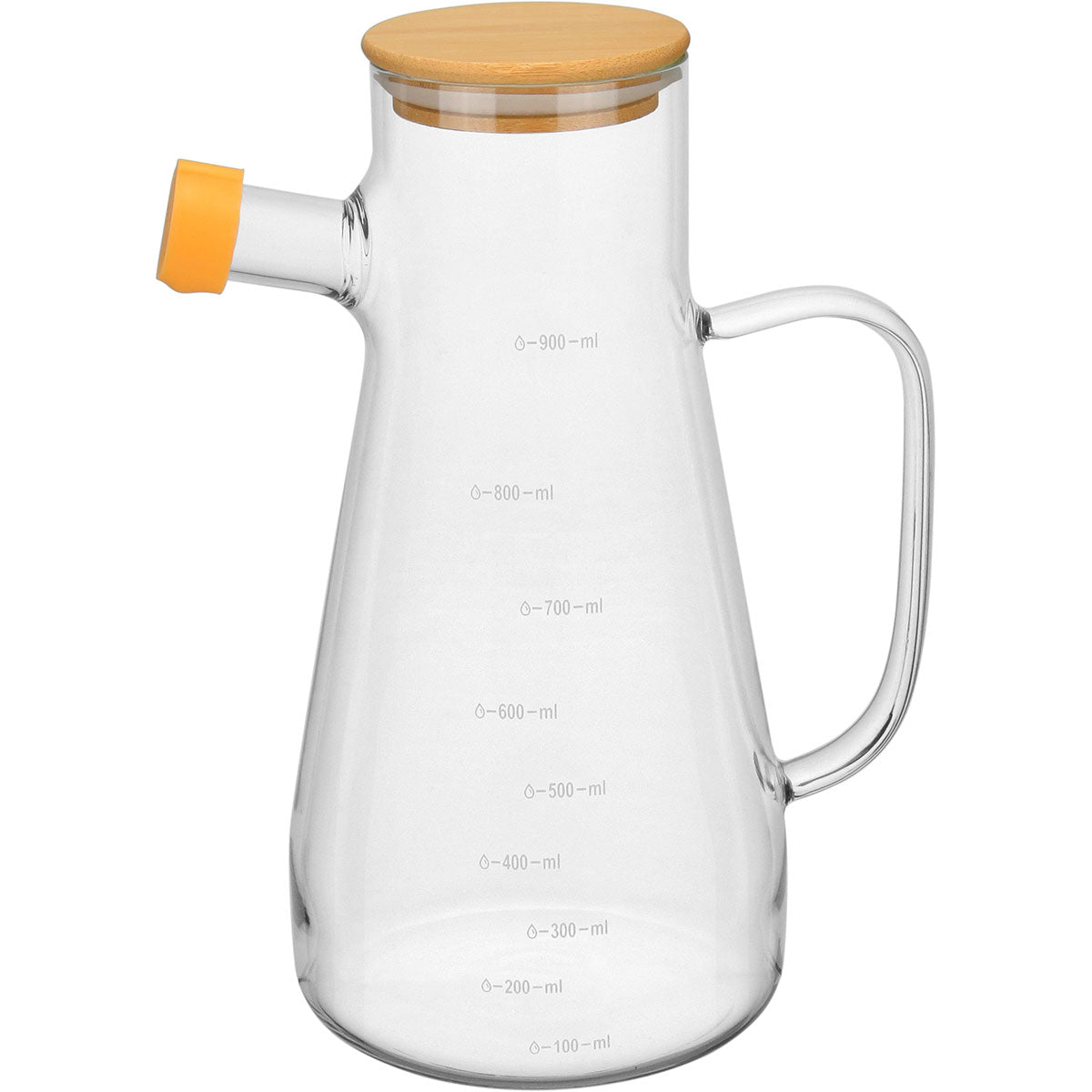 Jarra de Vidro Borossilicato 1L Home&Co com Tampa de Bambu Transparente