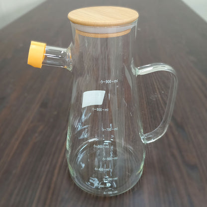 Jarra de Vidro Borossilicato 1L Home&Co com Tampa de Bambu Transparente