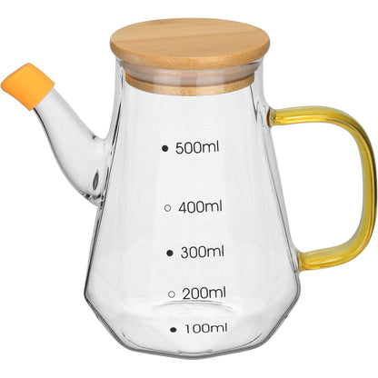 Chaleira de Borossilicato 500ml Home&Co Transparente com Tampa de Bambu