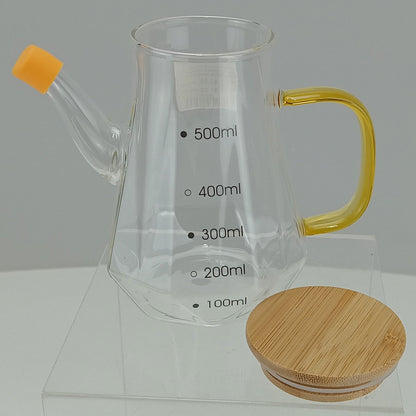 Chaleira de Borossilicato 500ml Home&Co Transparente com Tampa de Bambu
