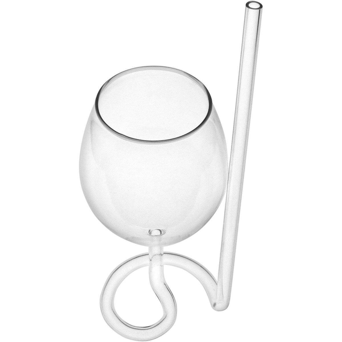 Taça de Vinho Home&Co Borossilicato 300ml Transparente com Canudo