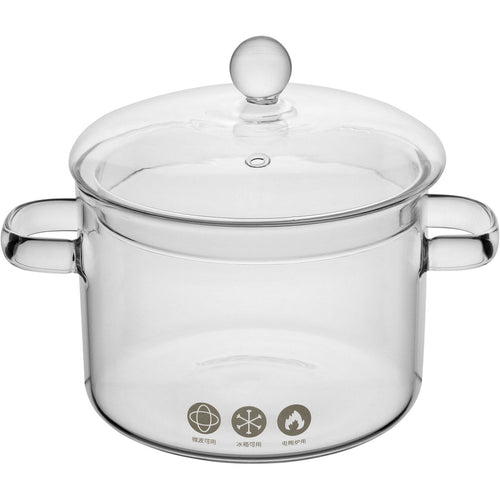 Panela de Vidro Borossilicato Home&Co 1,5L Transparente com Alças Laterais