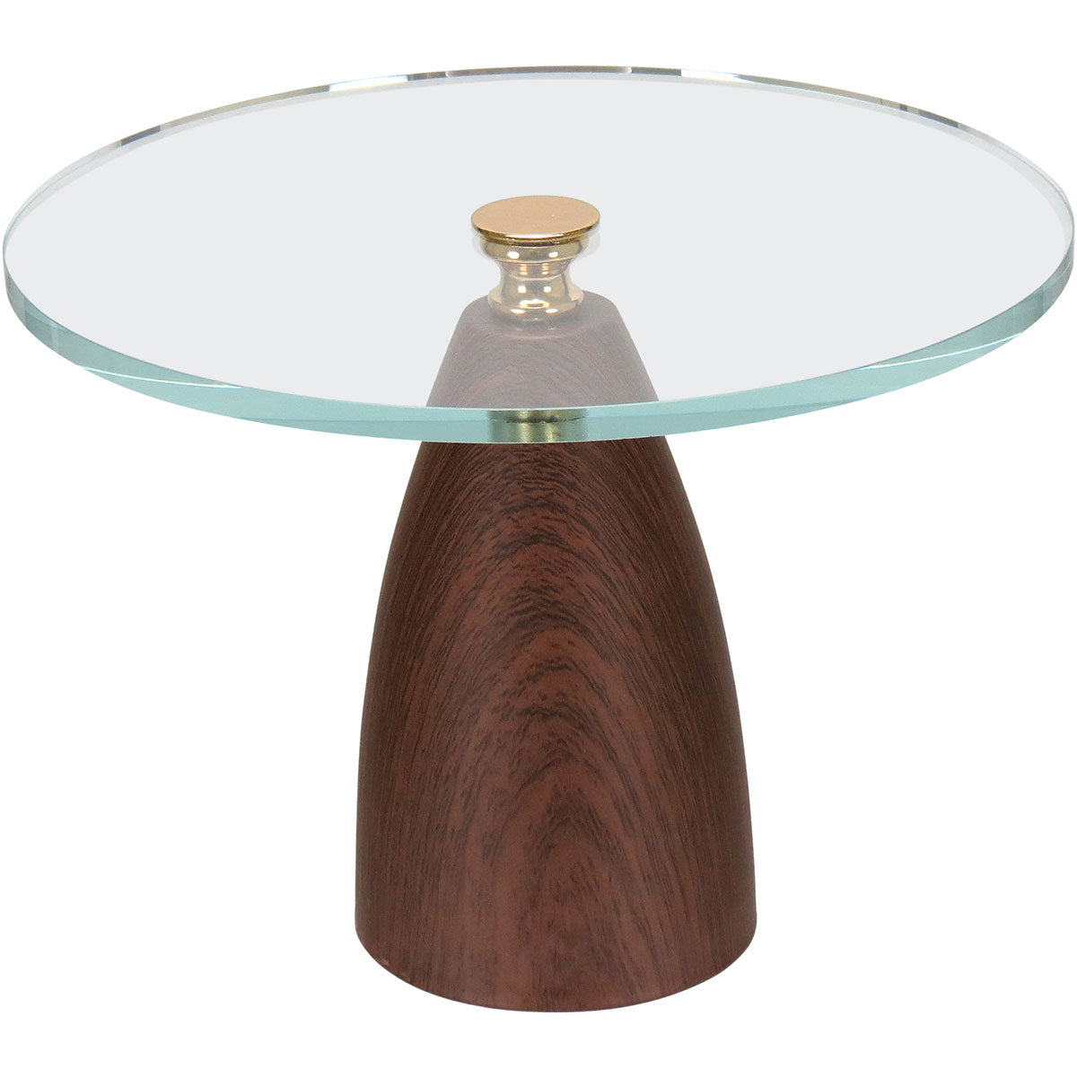 Prato para Doces Home&Co Vidro Transparente Base Metal Marrom 25x25cm