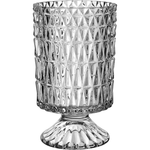 Vaso Redondo Home&co Com Pé Vidro 18x11x11cm Transparente