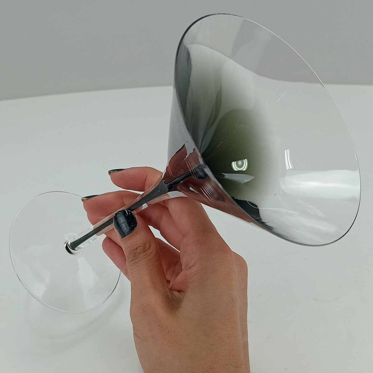 Conjunto 6 Taças Martini Home&Co Vidro Transparente Filete Preto 200ml