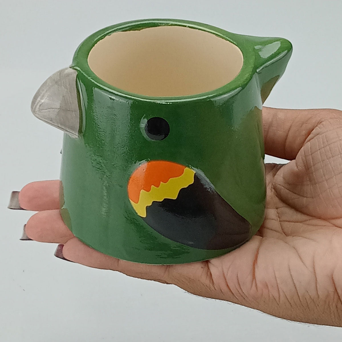 Cachepô Cerâmica Verde Home&Co 7x9x10cm para Decoração de Plantas