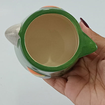 Cachepô Cerâmica Verde Home&Co 7x9x10cm para Decoração de Plantas