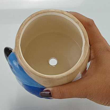 Cachepô Cerâmica Azul Home&Co 12x12x12cm para Plantas