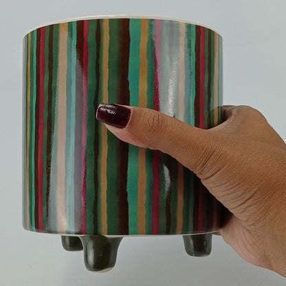 Cachepô Cerâmica Home&Co 15x14cm Multicolorido para Decoração de Plantas