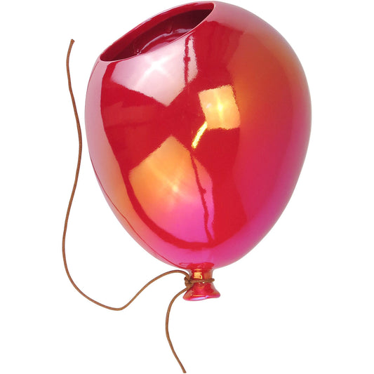 Vaso de Parede Balão Home&Co Cerâmica Vermelho 11x15x20cm