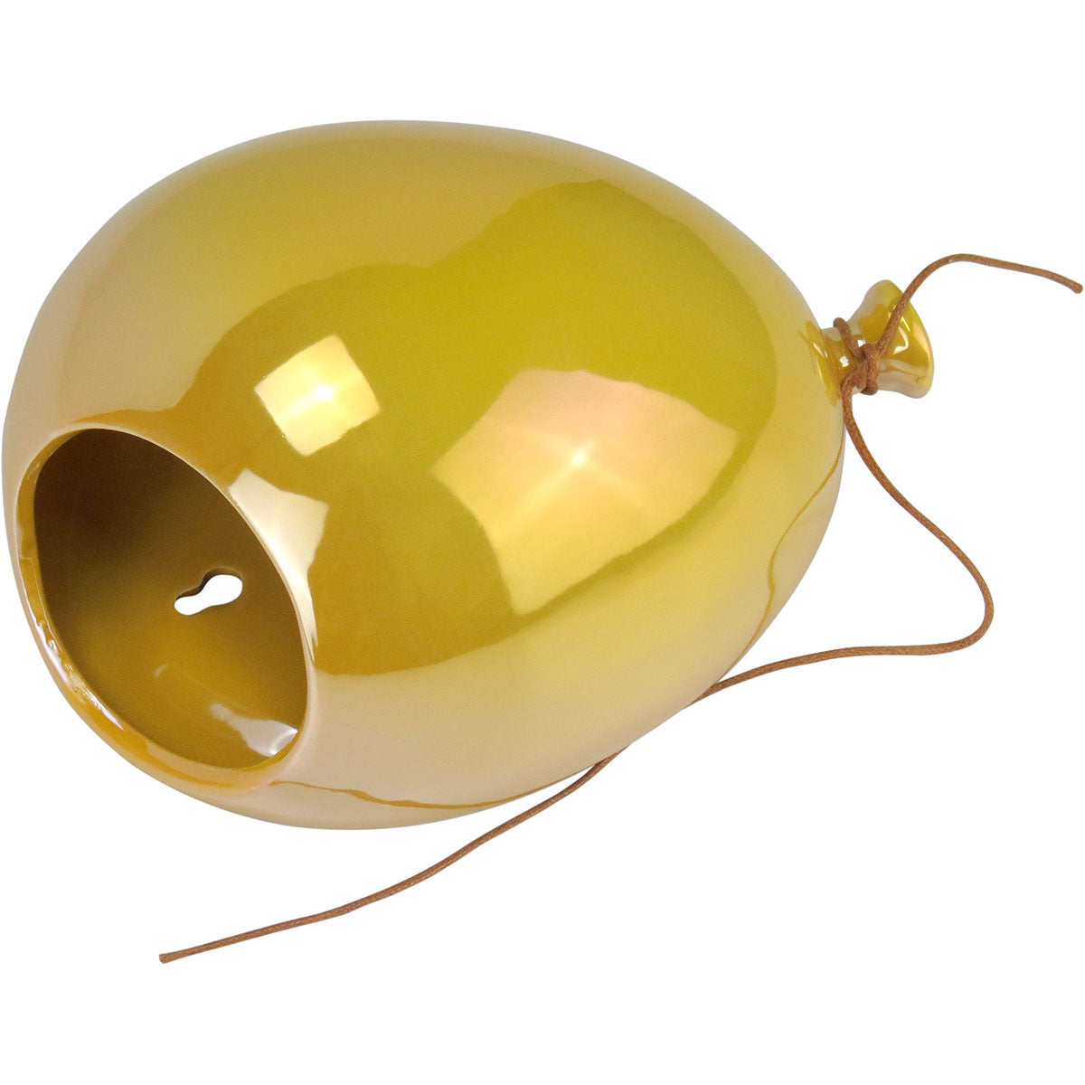 Vaso de Parede Balão Cerâmica Amarela Home&Co 11x19x14,5cm