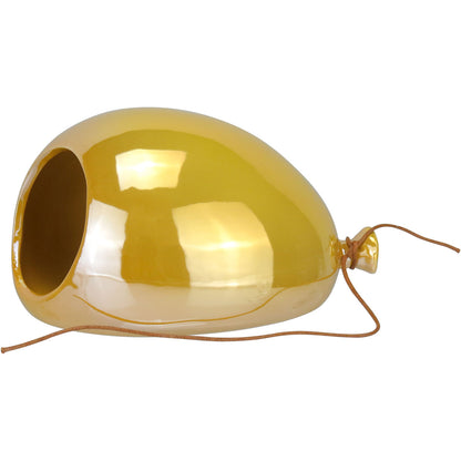 Vaso de Parede Balão Cerâmica Amarela Home&Co 11x19x14,5cm