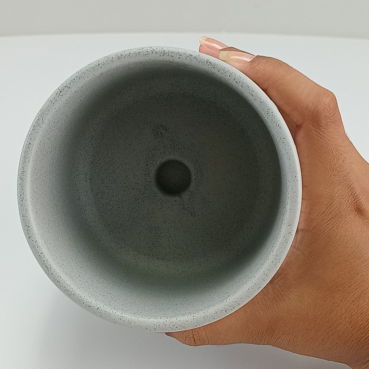 Cachepô Cerâmica Cinza 11x11cm Home&Co para Plantas Decorativas