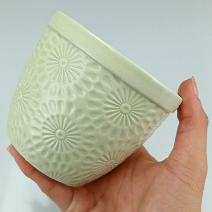 Cachepô Cerâmica Verde Home&Co 9x10cm para Decoração de Plantas