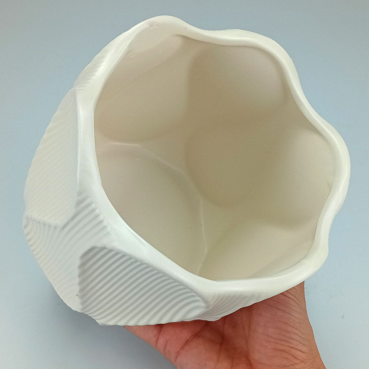 Cachepô Cerâmica Marfim 13x13cm Home&Co para Plantas Decorativas