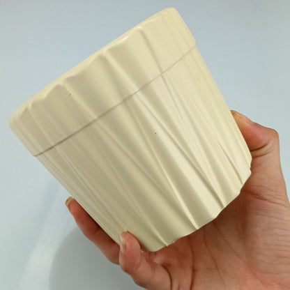 Cachepô Cerâmica Bege Home&Co 10x12cm para Plantas Decorativas
