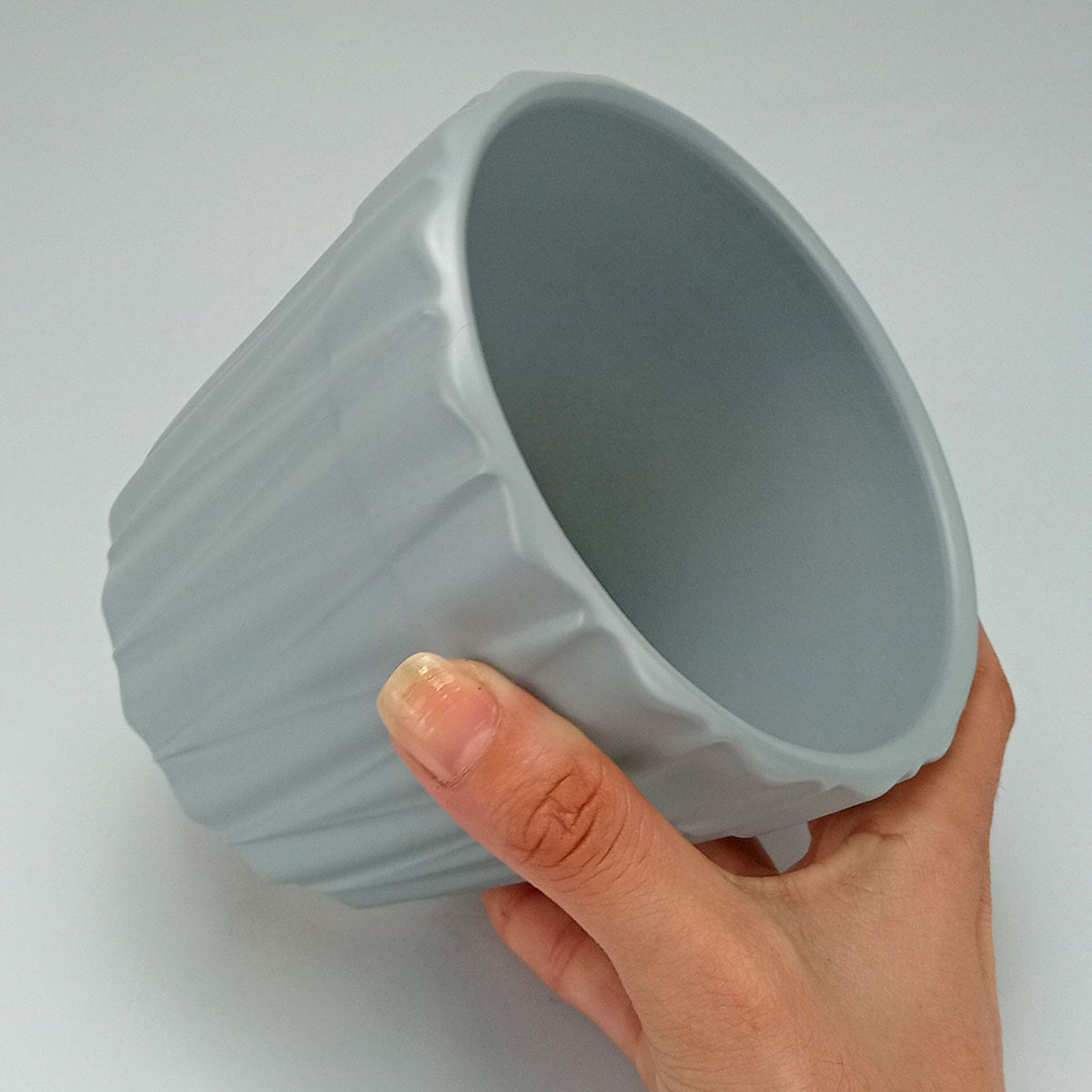 Cachepô Cerâmica Cinza Home&Co 10x12x12cm para Plantas Decorativas