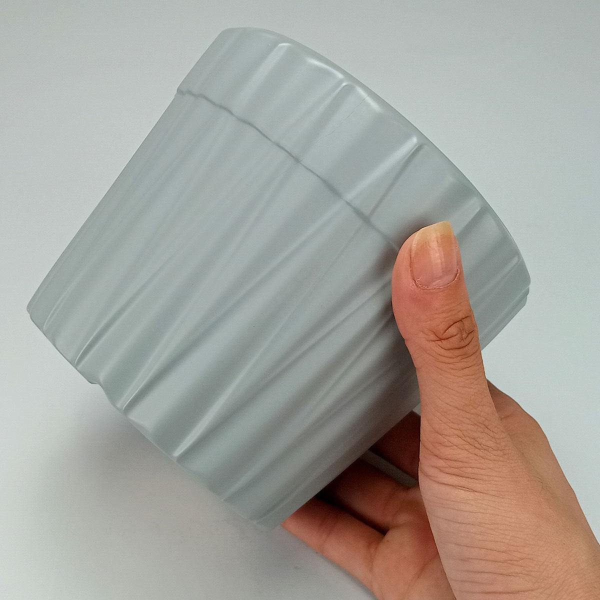 Cachepô Cerâmica Cinza Home&Co 10x12x12cm para Plantas Decorativas