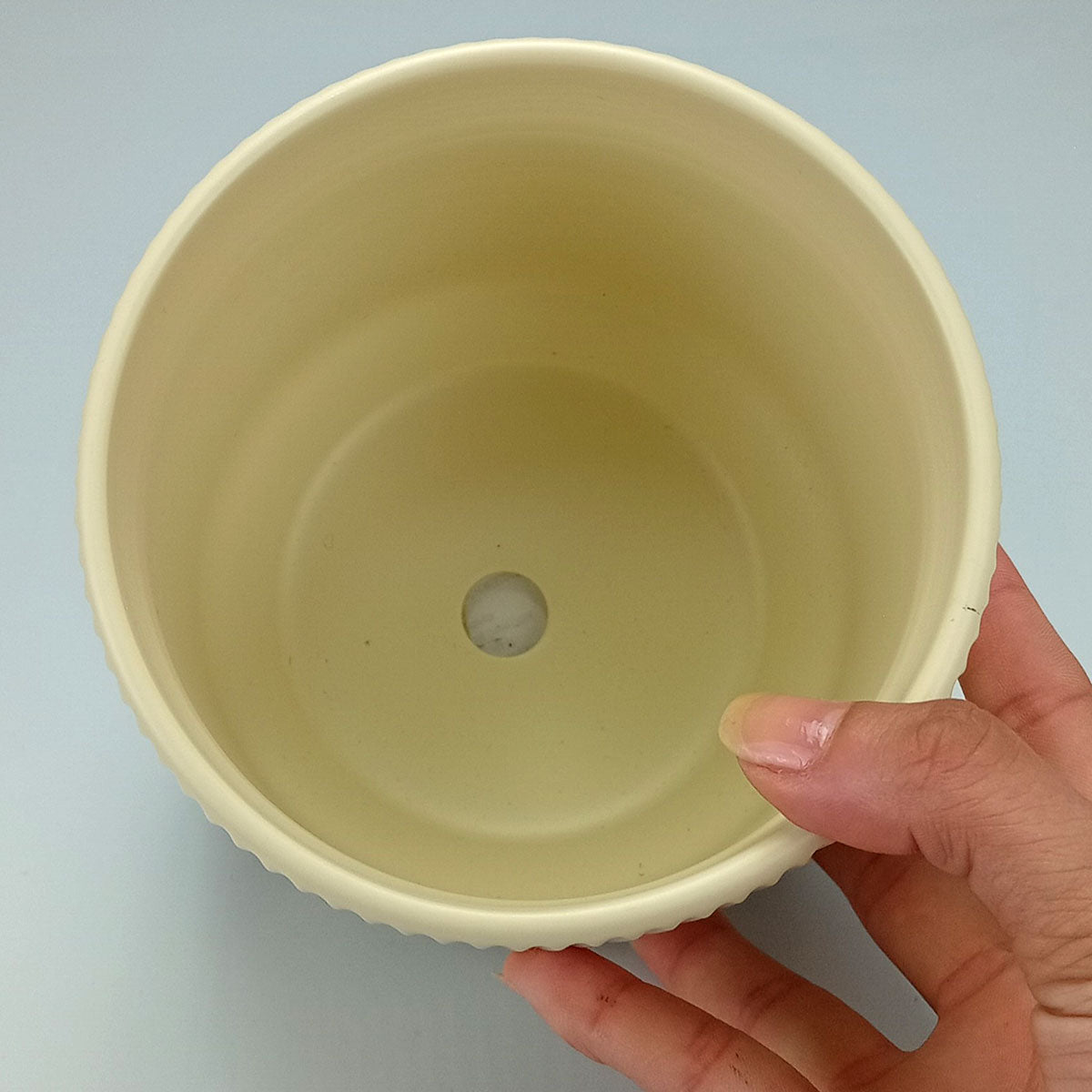 Cachepô Cerâmica Bege Home&Co 12x13cm para Plantas Decorativas