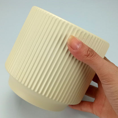 Cachepô Cerâmica Bege Home&Co 12x13cm para Plantas Decorativas