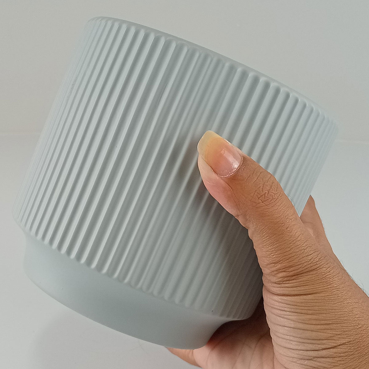 Cachepô Cerâmico Cinza Home&Co 12x13cm para Plantas Decorativas