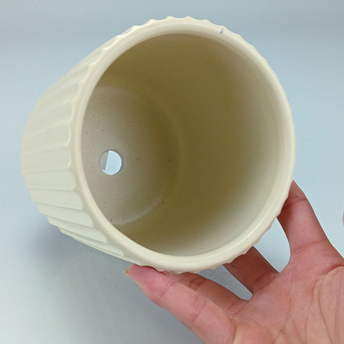 Cachepô Cerâmica Marfim 13x12cm Home&Co para Plantas Decorativas