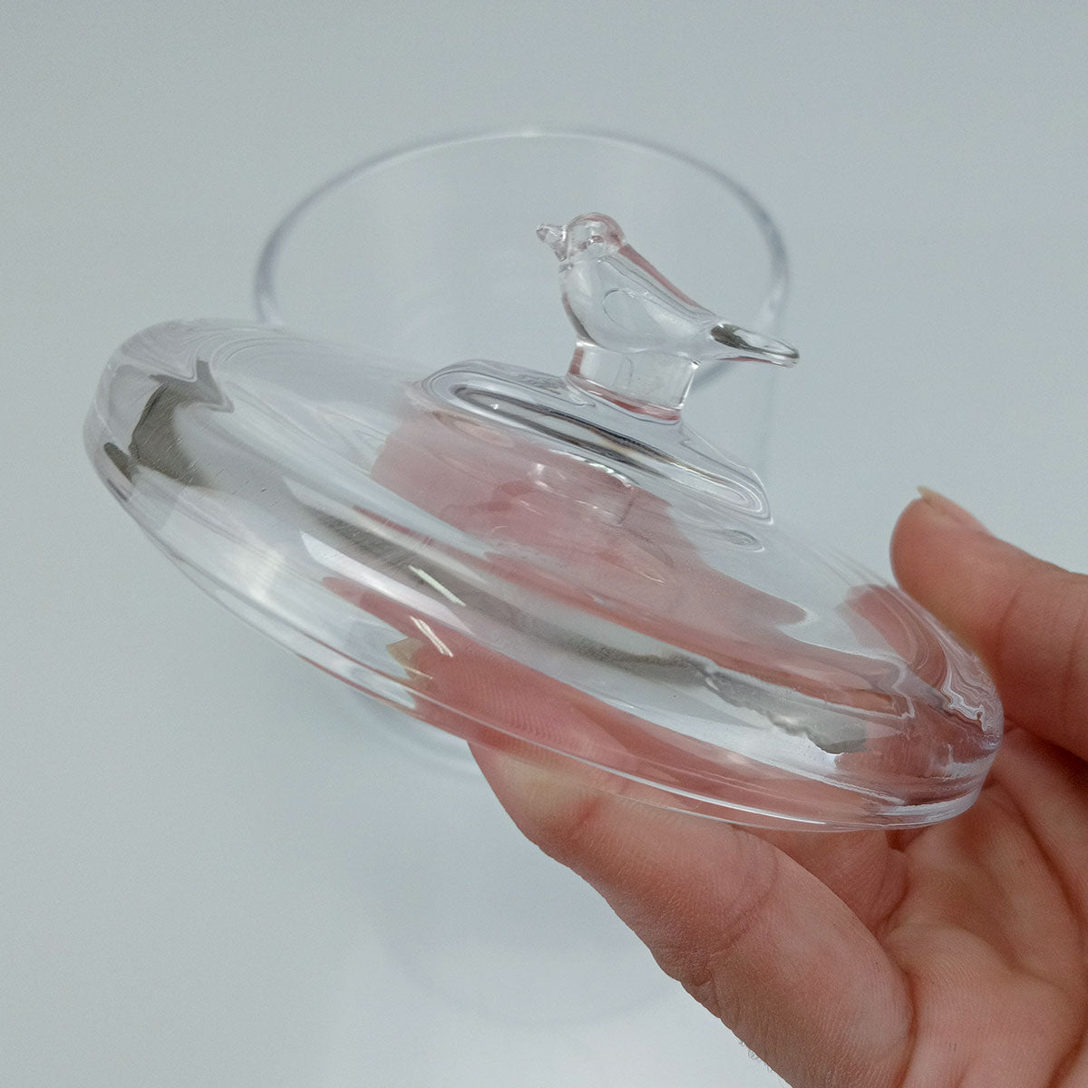 Potiche Redondo Transparente Home&Co com Tampa de Vidro 13x10cm