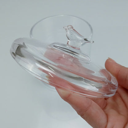 Potiche Redondo Transparente Home&Co com Tampa de Vidro 13x10cm