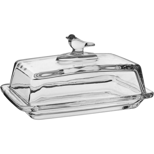 Manteigueira Retangular Home&Co Transparente com Tampa de Vidro 9x10x17cm
