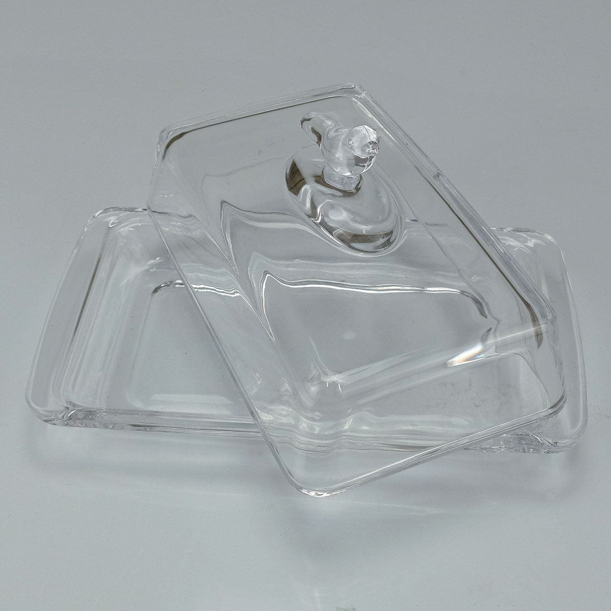 Manteigueira Retangular Home&Co Transparente com Tampa de Vidro 9x10x17cm